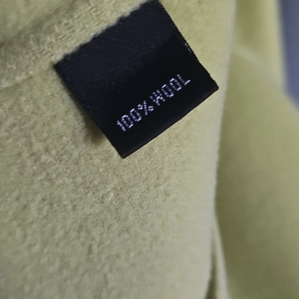 Ellen Tracy Lime Green Double-Breasted Women's Coat - Picture 5 of 7